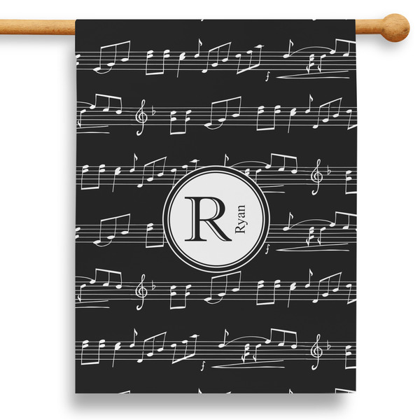 Custom Musical Notes 28" House Flag - Double Sided (Personalized)