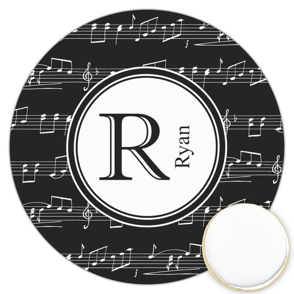 Custom Musical Notes Printed Cookie Topper - 3.25" (Personalized)