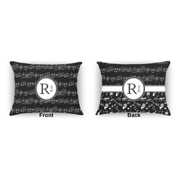 Musical Notes  Indoor Rectangular Burlap Pillow (Front and Back)