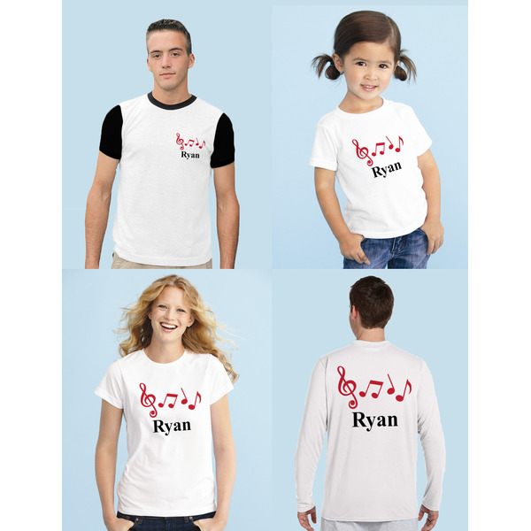 Musical Notes Iron-On Sizing on Shirts
