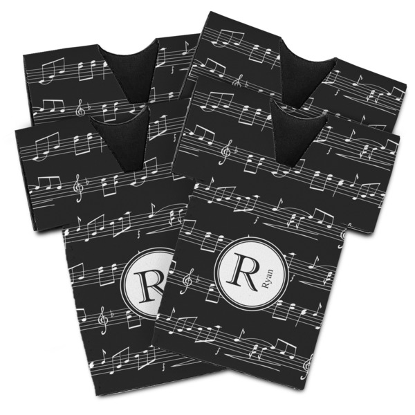 Custom Musical Notes Jersey Bottle Cooler - Set of 4 (Personalized)