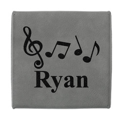 Musical Notes Jewelry Gift Box - Engraved Leather Lid (Personalized)