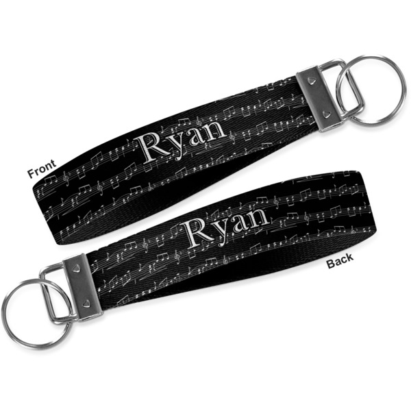 Musical Notes Key-chain - Metal and Nylon - Front and Back