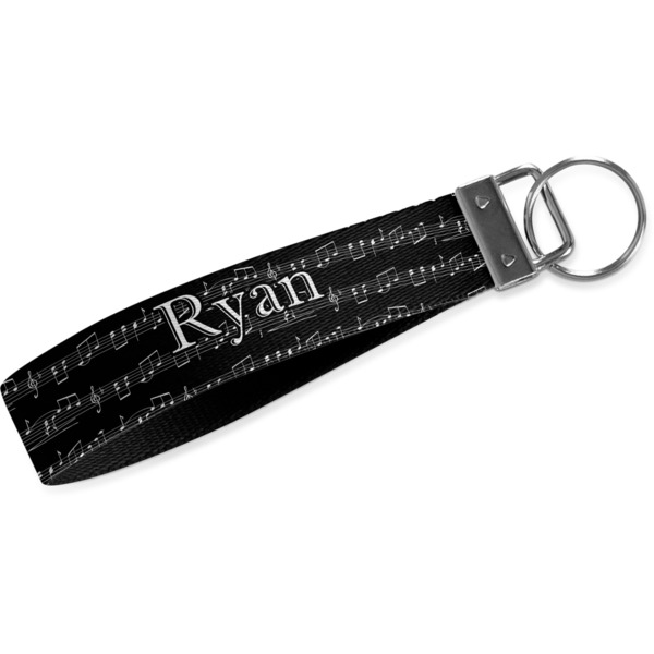 Custom Musical Notes Webbing Keychain Fob - Large (Personalized)