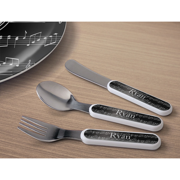 Musical Notes Kids Flatware w/ Plate