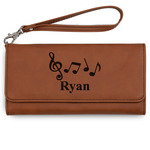 Musical Notes Ladies Leatherette Wallet - Laser Engraved (Personalized)