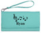 Musical Notes Ladies Wallet - Leather - Teal - Front View