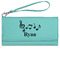 Musical Notes Ladies Leatherette Wallet - Laser Engraved- Teal (Personalized)