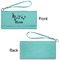Musical Notes Ladies Wallets - Faux Leather - Teal - Front & Back View