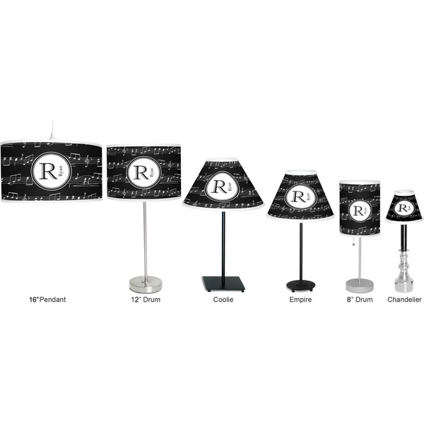 Musical Notes Lamp Full View Size Comparison