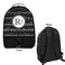 Musical Notes Large Backpack - Black - Front & Back View