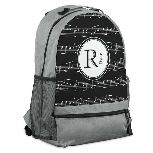 Custom Musical Notes Backpack - Grey (Personalized)
