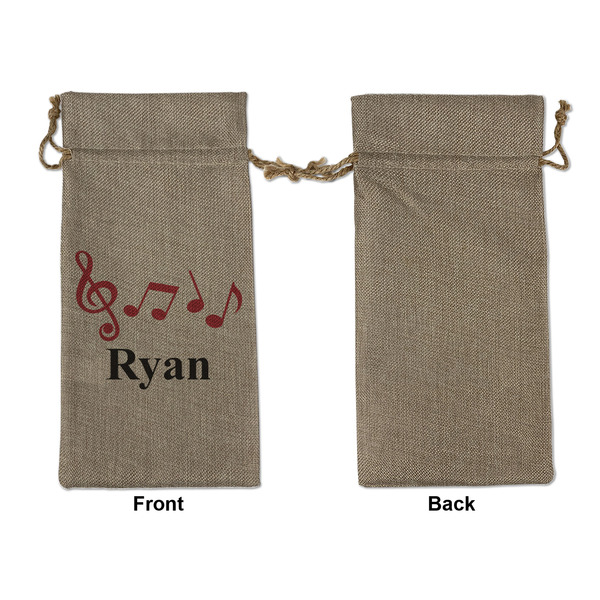 Musical Notes Large Burlap Gift Bags - Front Approval