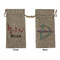 Musical Notes Large Burlap Gift Bag - Front & Back (Personalized)