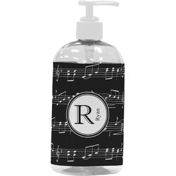 Musical Notes Plastic Soap / Lotion Dispenser (16 oz - Large - White) (Personalized)