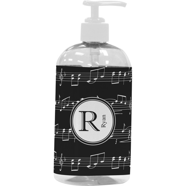 Custom Musical Notes Plastic Soap / Lotion Dispenser (16 oz - Large - White) (Personalized)