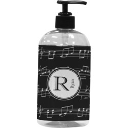 Musical Notes Plastic Soap / Lotion Dispenser (16 oz - Large - Black) (Personalized)