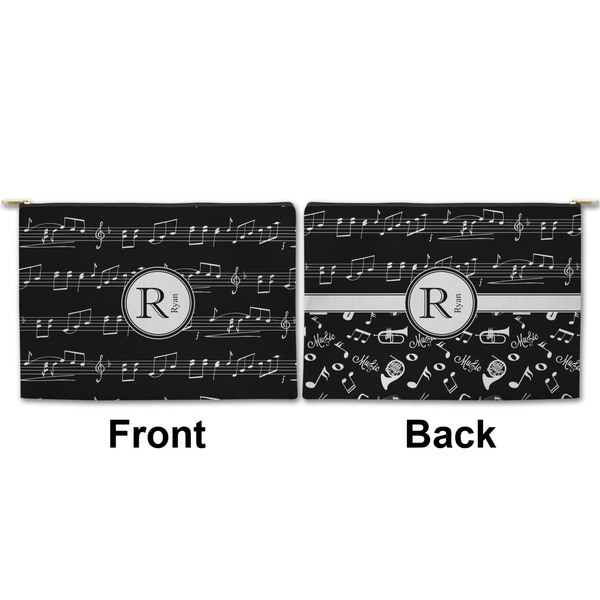 Musical Notes Large Zipper Pouch Approval (Front and Back)