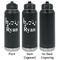Musical Notes Laser Engraved Water Bottles - 2 Styles - Front & Back View