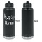 Musical Notes Laser Engraved Water Bottles - Front Engraving - Front & Back View