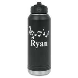 Musical Notes Water Bottles - Laser Engraved - Front & Back (Personalized)