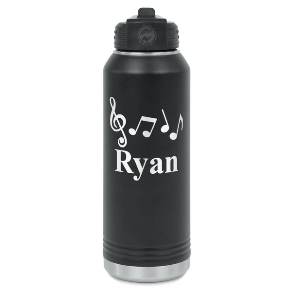 Custom Musical Notes Water Bottles - Laser Engraved - Front & Back (Personalized)