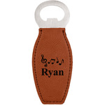Musical Notes Leatherette Bottle Opener - Double Sided (Personalized)