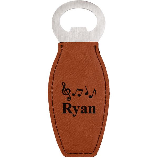 Custom Musical Notes Leatherette Bottle Opener (Personalized)