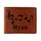 Musical Notes Leather Bifold Wallet - Single