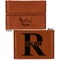 Musical Notes Leather Business Card Holder - Front Back