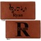 Musical Notes Leather Checkbook Holder Front and Back