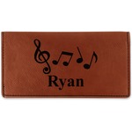 Musical Notes Leatherette Checkbook Holder (Personalized)