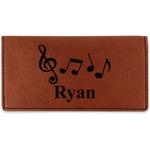 Musical Notes Leatherette Checkbook Holder - Single Sided (Personalized)