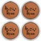 Musical Notes Leather Coaster Set of 4