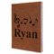 Musical Notes Leather Sketchbook - Large - Single Sided (Personalized)