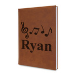 Musical Notes Leather Sketchbook - Small - Double Sided (Personalized)