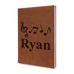Musical Notes Leather Sketchbook - Small - Single Sided (Personalized)