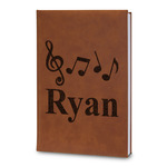 Musical Notes Leatherette Journal - Large - Double Sided (Personalized)