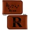 Musical Notes Leatherette Magnetic Money Clip - Front and Back