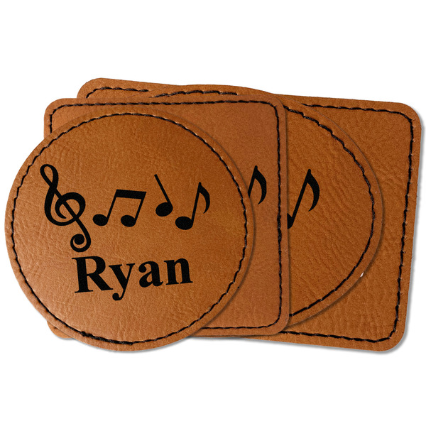 Custom Musical Notes Faux Leather Iron On Patch (Personalized)