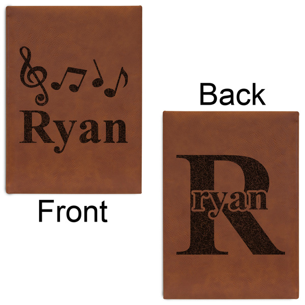 Musical Notes Leatherette Sketchbooks - Large - Double Sided - Front & Back View