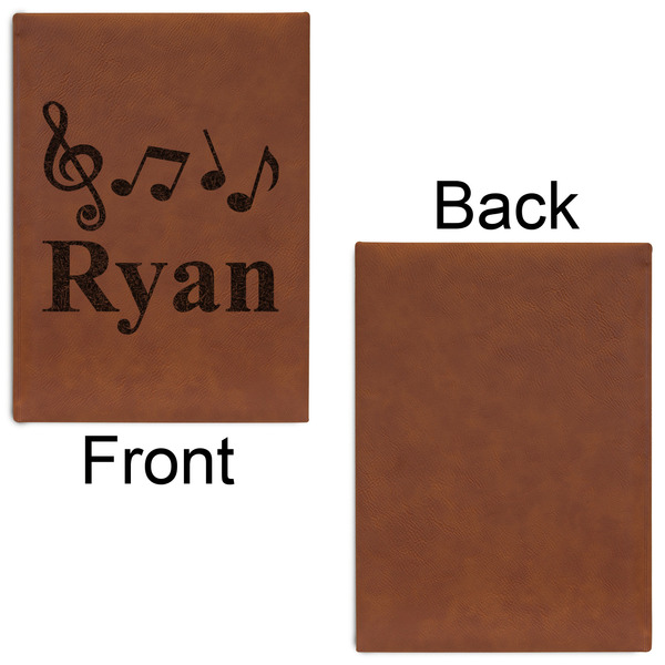 Musical Notes Leatherette Sketchbooks - Large - Single Sided - Front & Back View