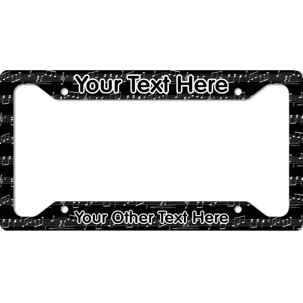 Custom Musical Notes License Plate Frame - Style A (Personalized)
