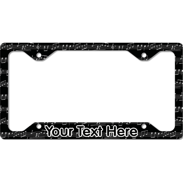 Custom Musical Notes License Plate Frame - Style C (Personalized)