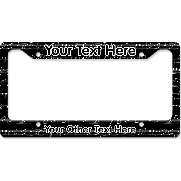 Custom Musical Notes License Plate Frame - Style B (Personalized)