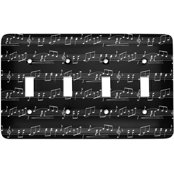Custom Musical Notes Light Switch Cover (4 Toggle Plate)