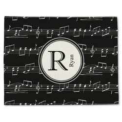 Musical Notes Single-Sided Linen Placemat - Single w/ Name and Initial