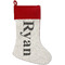 Musical Notes Linen Stockings w/ Red Cuff - Front
