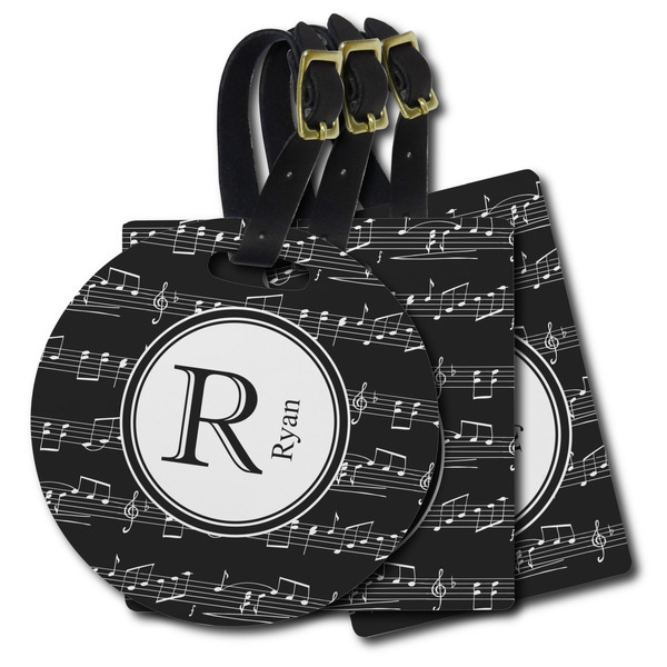Custom Musical Notes Plastic Luggage Tag (Personalized)