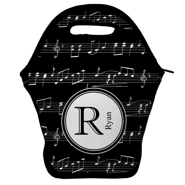 Custom Musical Notes Lunch Bag w/ Name and Initial